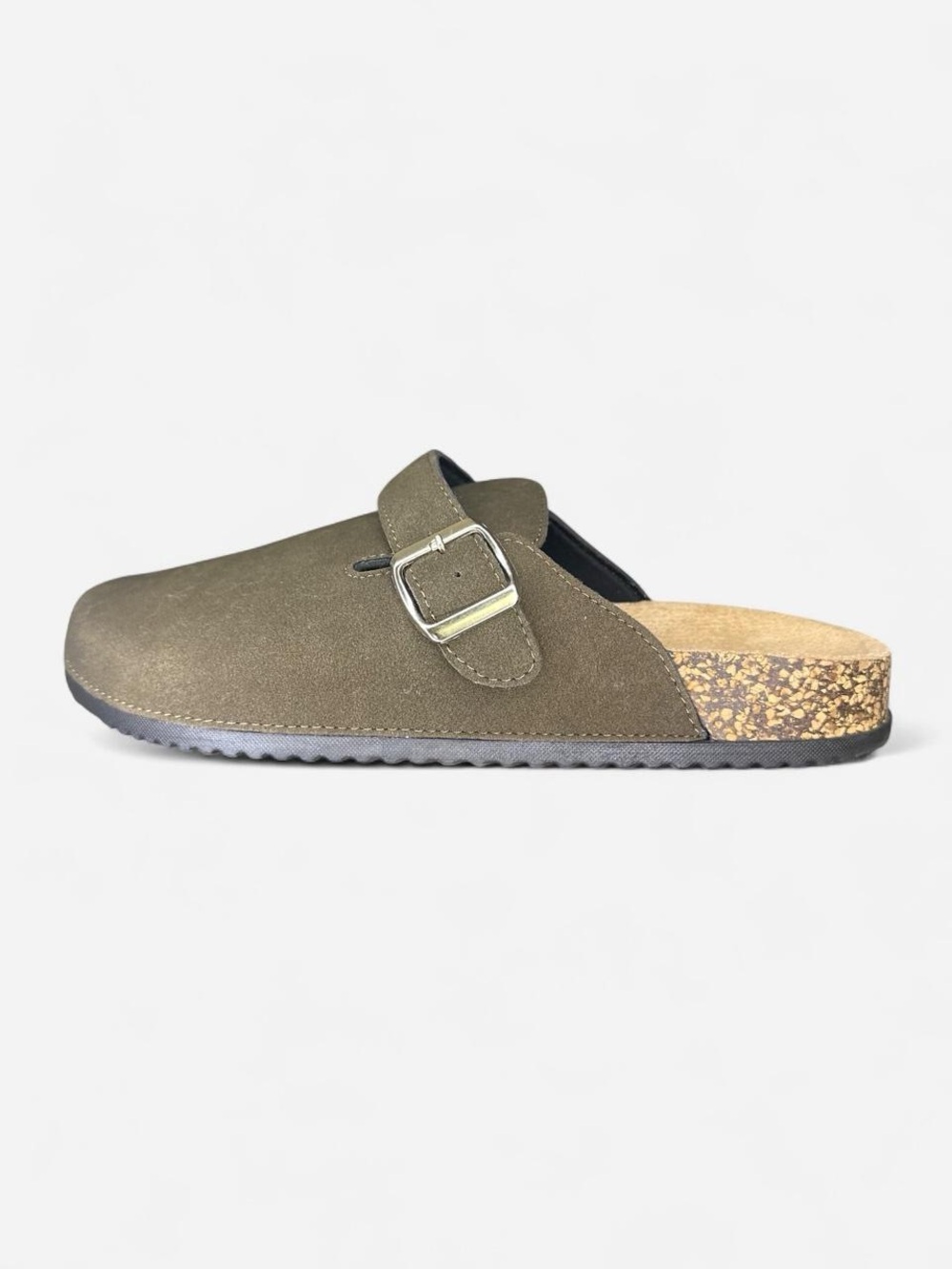 NWOT Women’s Olive Slip-On Buckle Clog - Picture 2 of 7